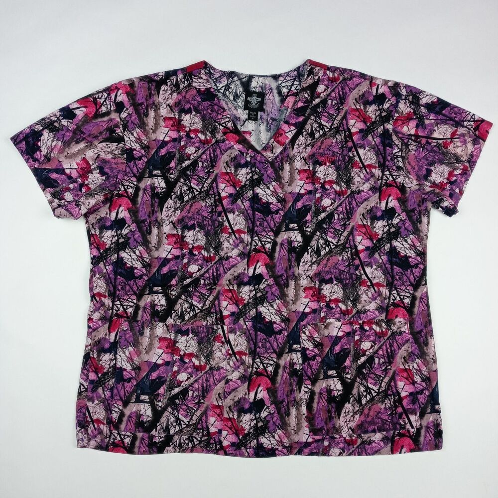 Med Couture Camo Scrub Top Shirt Camouflage Women's Size Medium